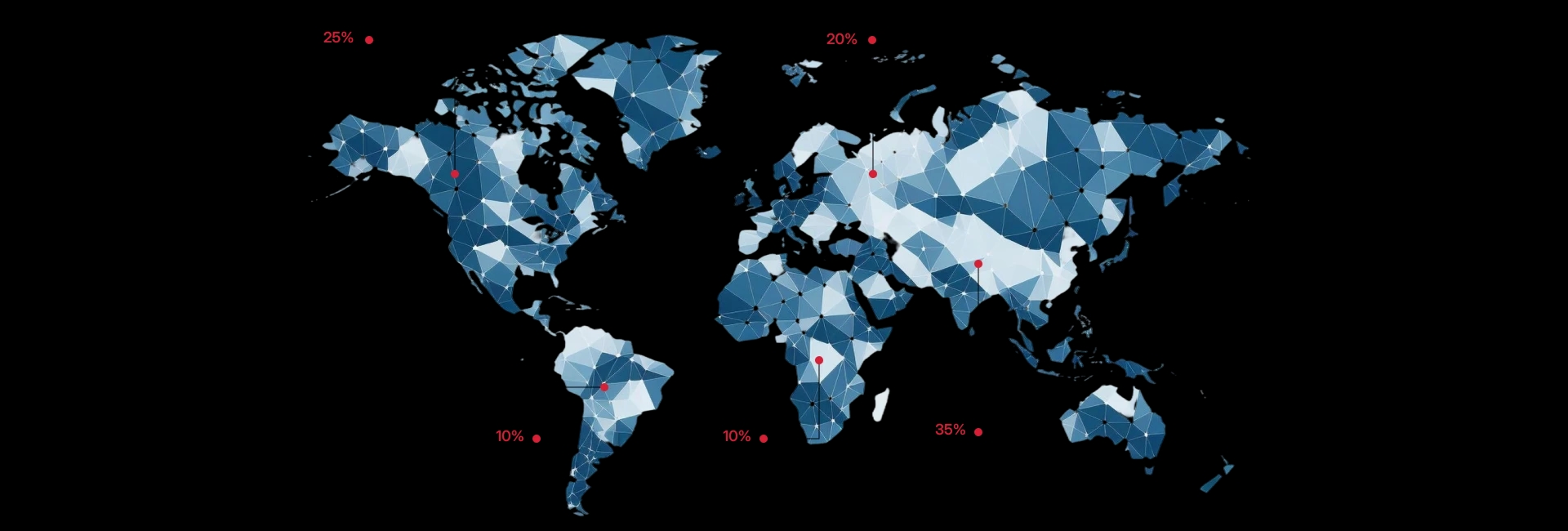 World map showing our global presence and client distribution