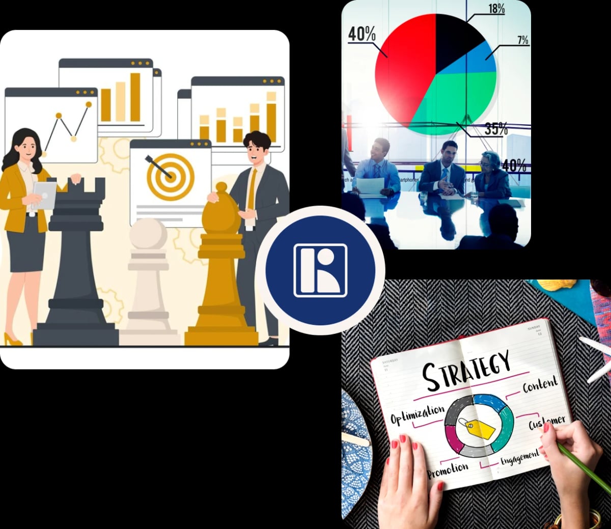 Competitive positioning analysis visualization showing market strategy charts and business analytics